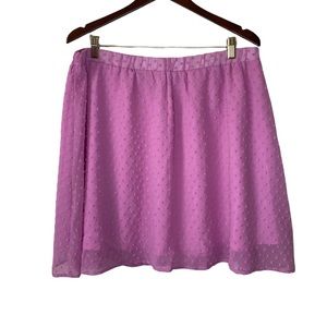 Pink Dots Flowy Elastic Waist Textured Mini Skirt